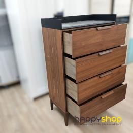 Industrial-Style Wooden Chest of 4 Drawers (Discounted Item)