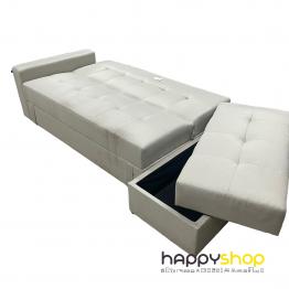 2-Seater Fabric Sofa Bed and Footstool with Storage (Clearance Discounted Item)